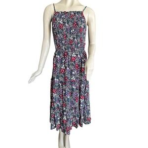 NWT Mimi Chica Floral Dress Sundress Women's Large Smocked Tiered Ruffles Garden